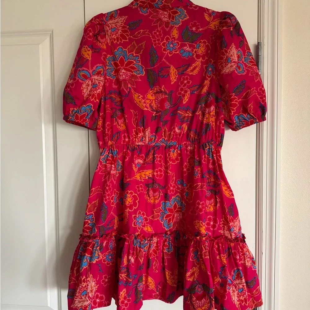 Sugarlips elegant vibrant Floral Red Dress small. Cinch - Picture 7 of 12